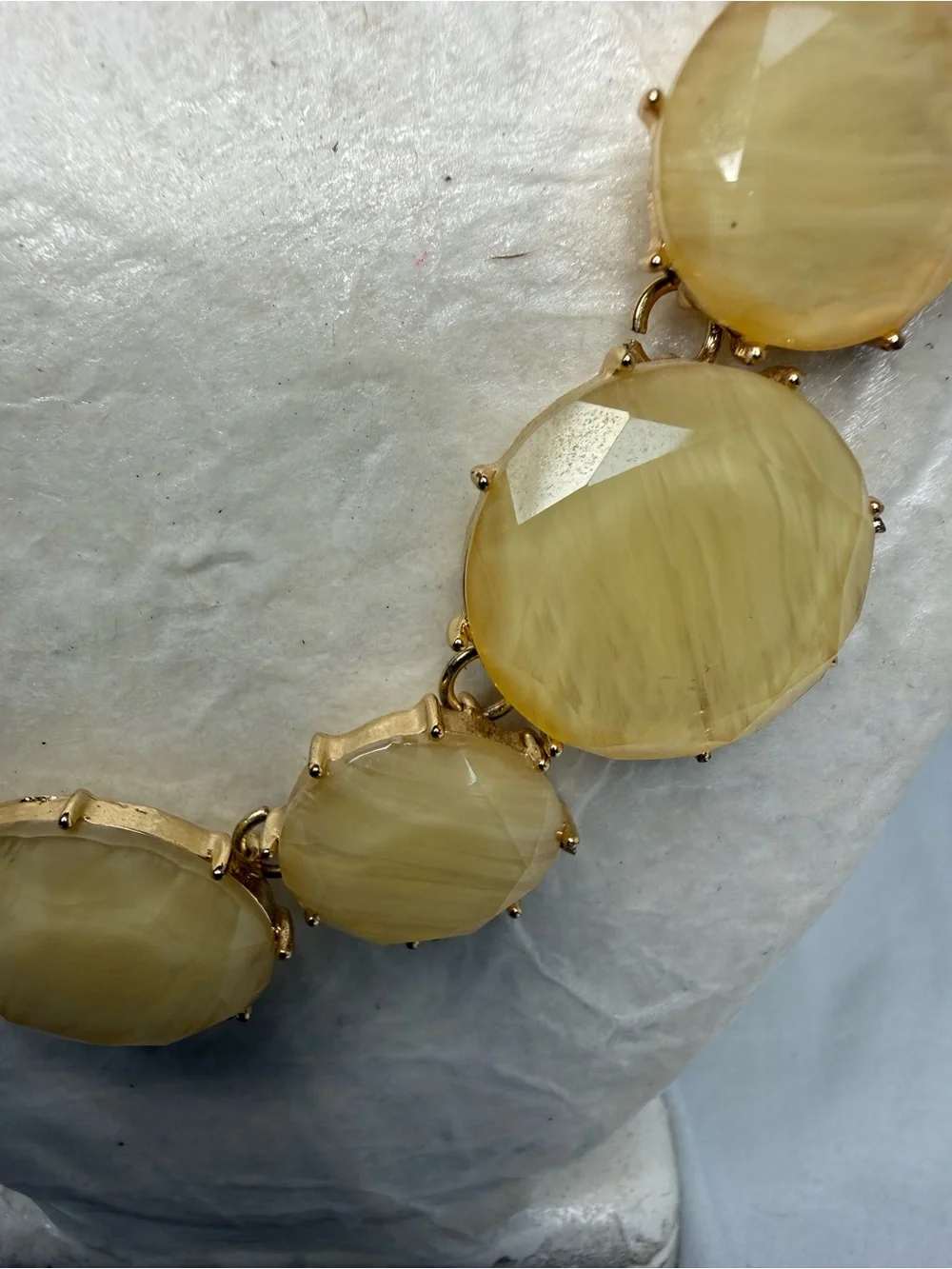 INC International Concepts Yellow Faceted Circle Statement Necklace 16” +2”